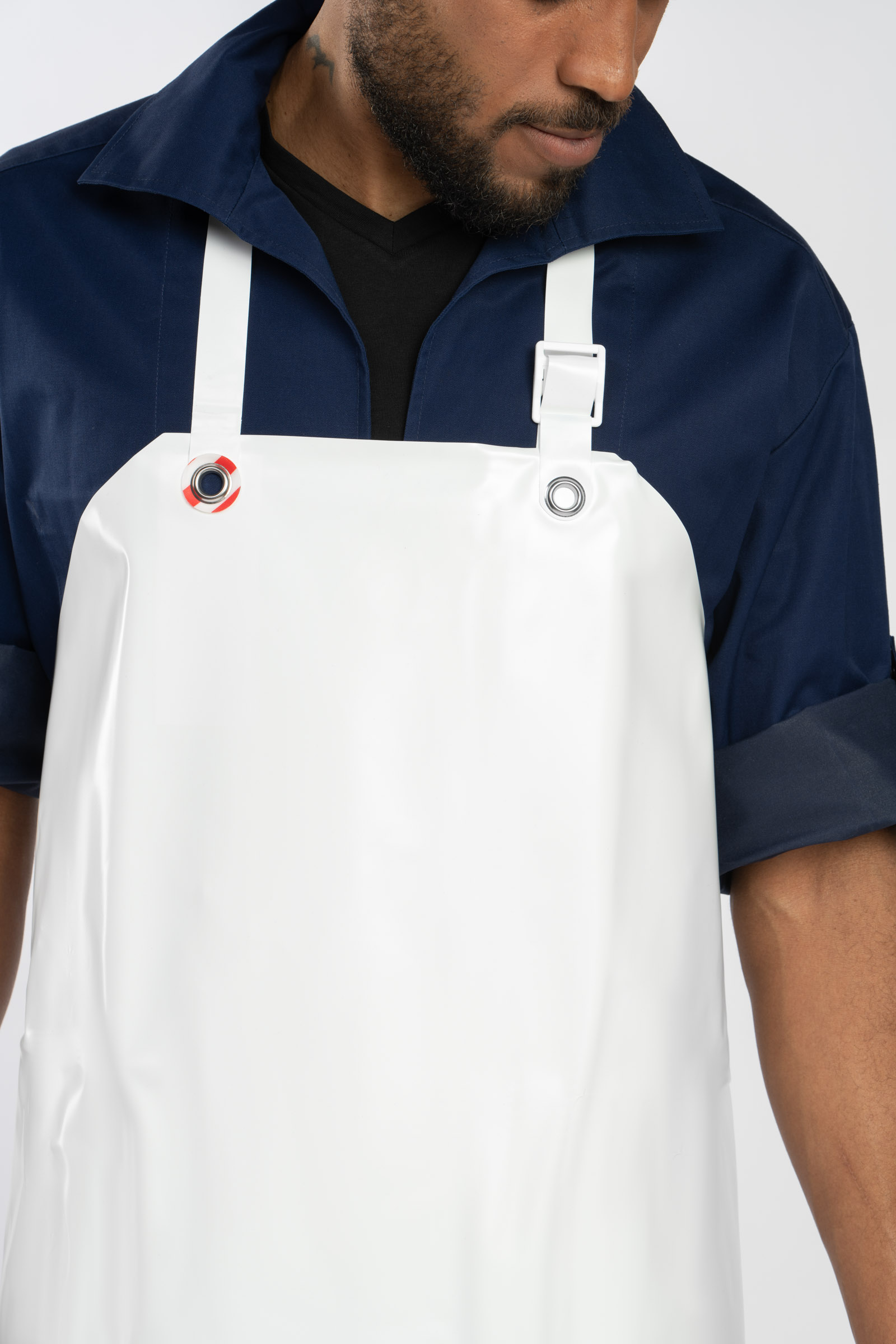 Tablier De Protection Imperméable Anti-acide Pros AJ-FK124_B170-176 - Noir, Taille 170-176 Cm