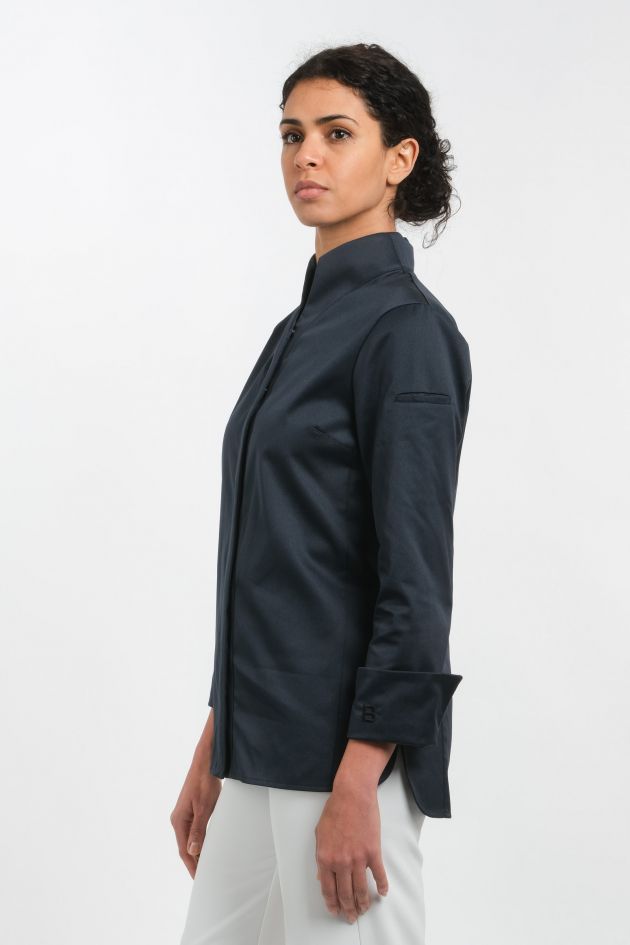 Veste de cuisine bleu femme AMY