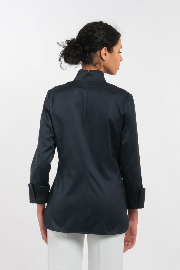 Veste de cuisine bleu femme AMY