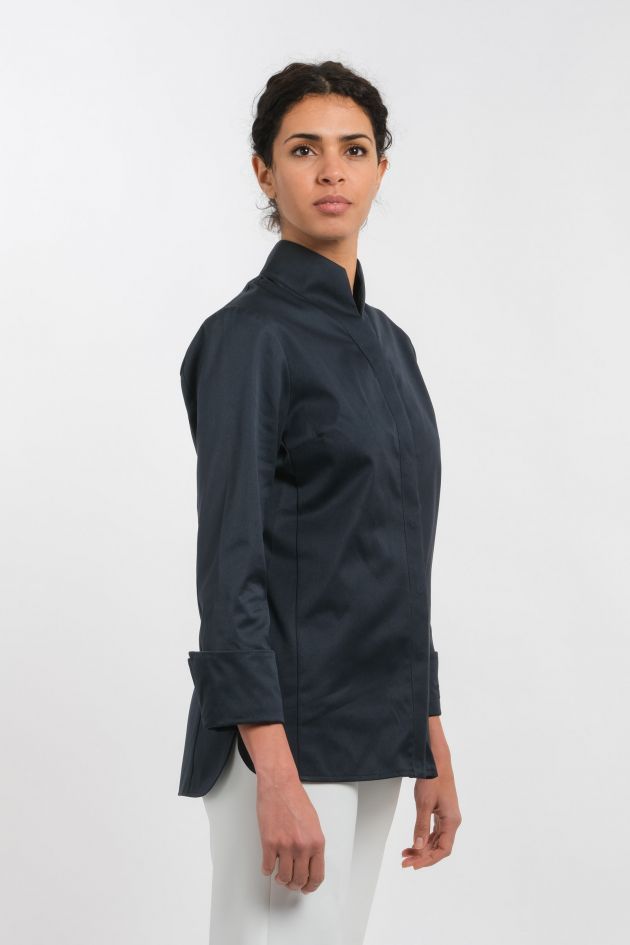 Veste de cuisine bleu femme AMY