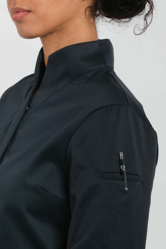Veste de cuisine bleu femme AMY