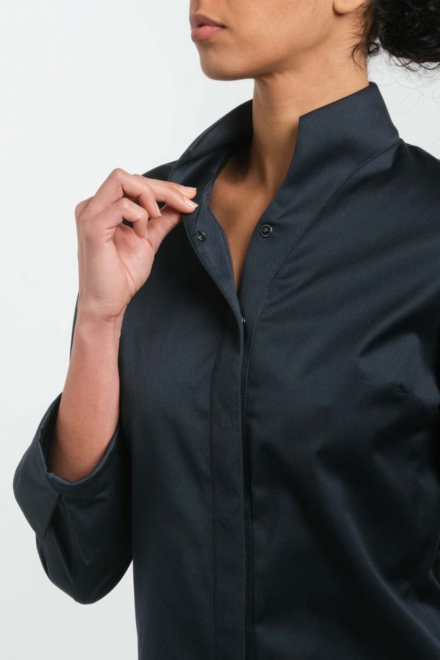 Veste de cuisine bleu femme AMY
