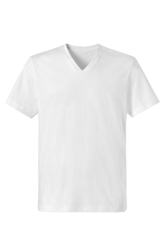 T-shirt blanc homme col V - BRADY